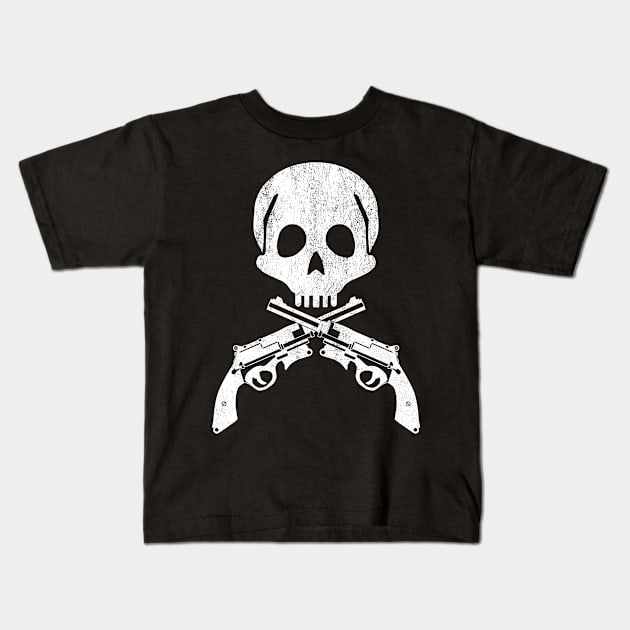 Jolly Roger Space Pirate- Crossed Pistols Kids T-Shirt by J. Rufus T-Shirtery